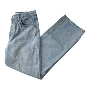 ASOS TopShop High Waist Loose Fit Straight Leg Jeans Size 8 Short Inseam 28”